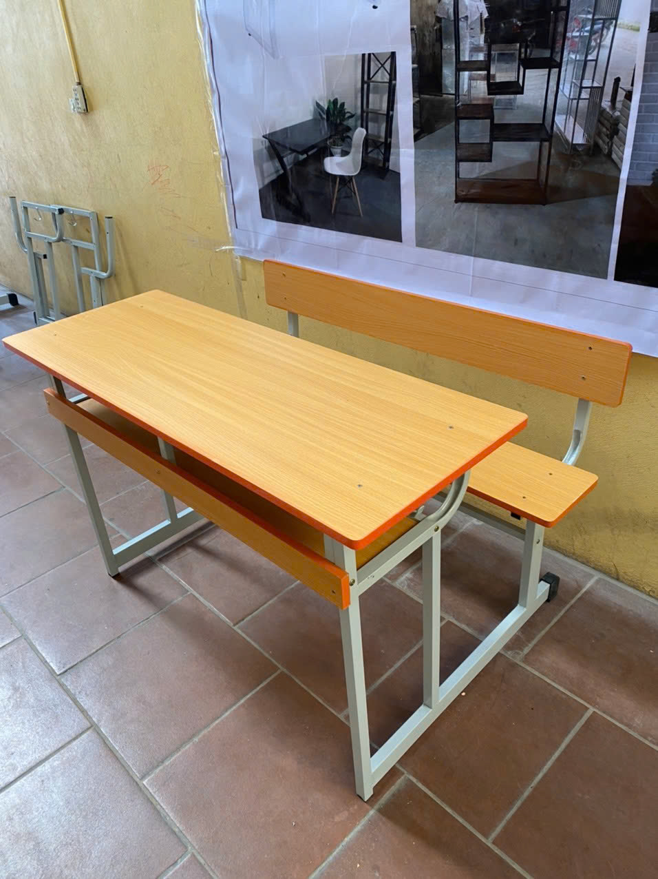 Bàn học sinh liền ghế tựa lưng HS-04